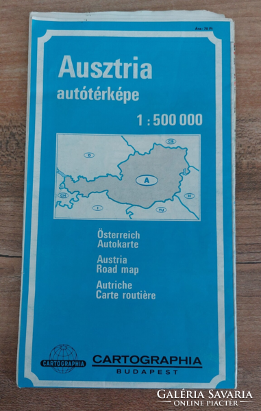 1991. Ausztria autótérképe  1:500.000 - Cartographia Budapest