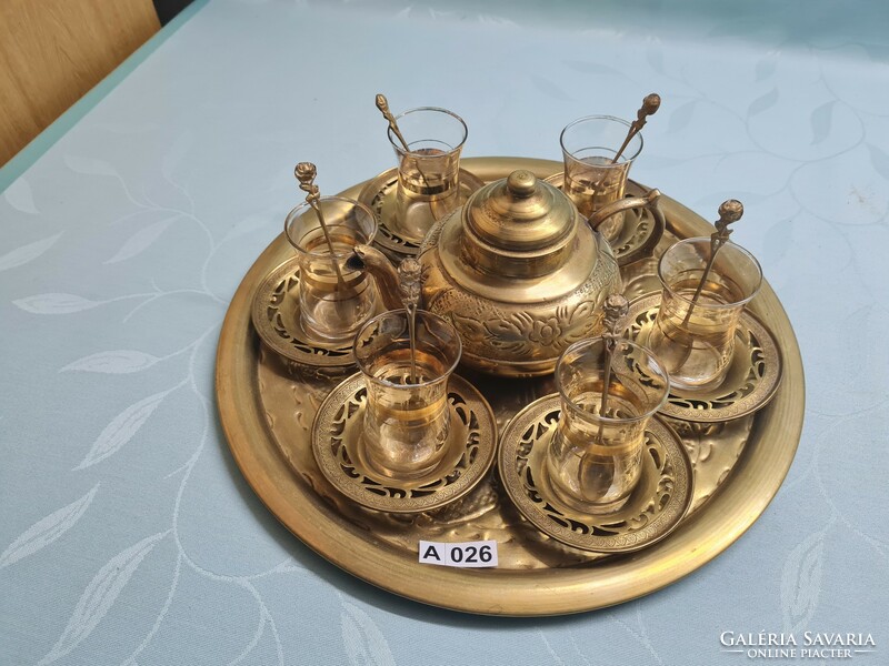 A026 copper Turkish tea set
