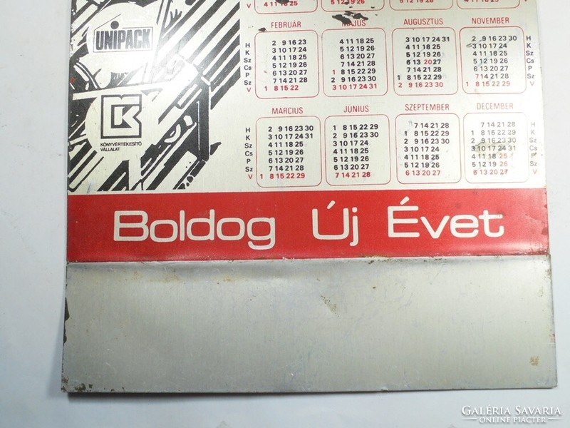 Retro calendar advertising, fire extinguisher painted aluminum aluminum metal sign allugraphic factory from 1987