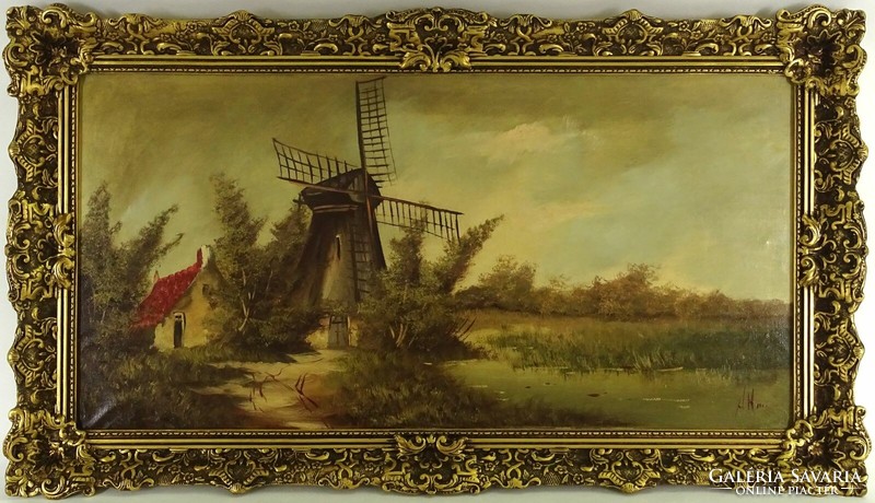 1M363 xx. Century painter: farmhouse with windmill