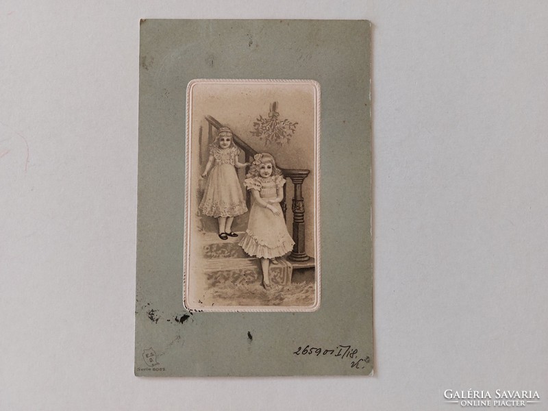 Régi képeslap 1901 levelezőlap kislányok