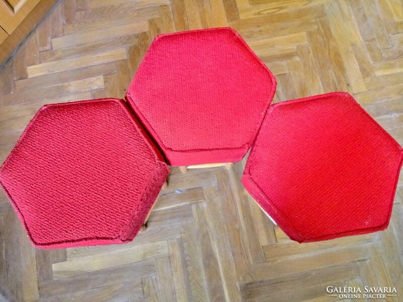 Hexagonal seat, ottoman, small chair, from the 70s