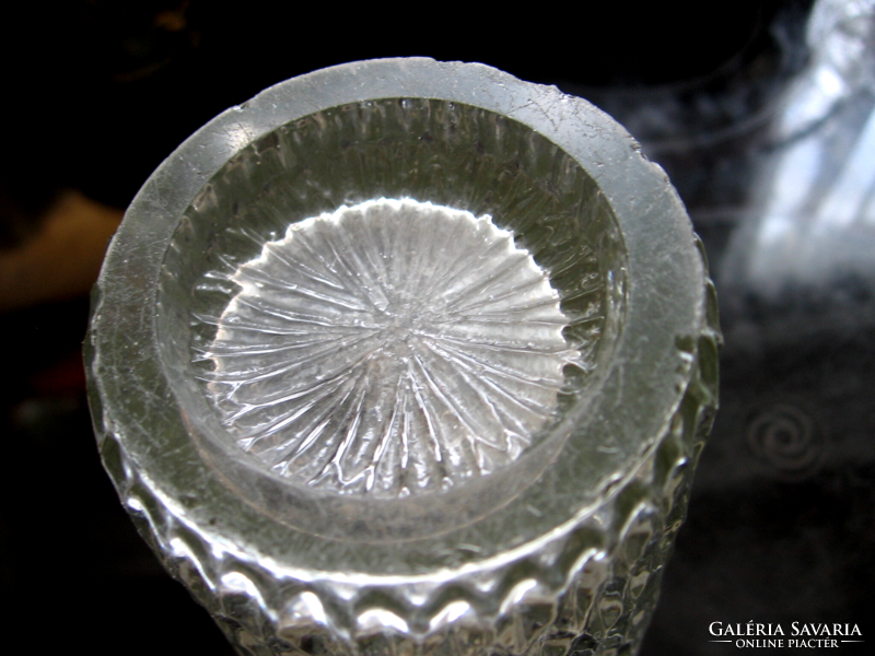 Antik art deco gyémánt mintás kristály váza
