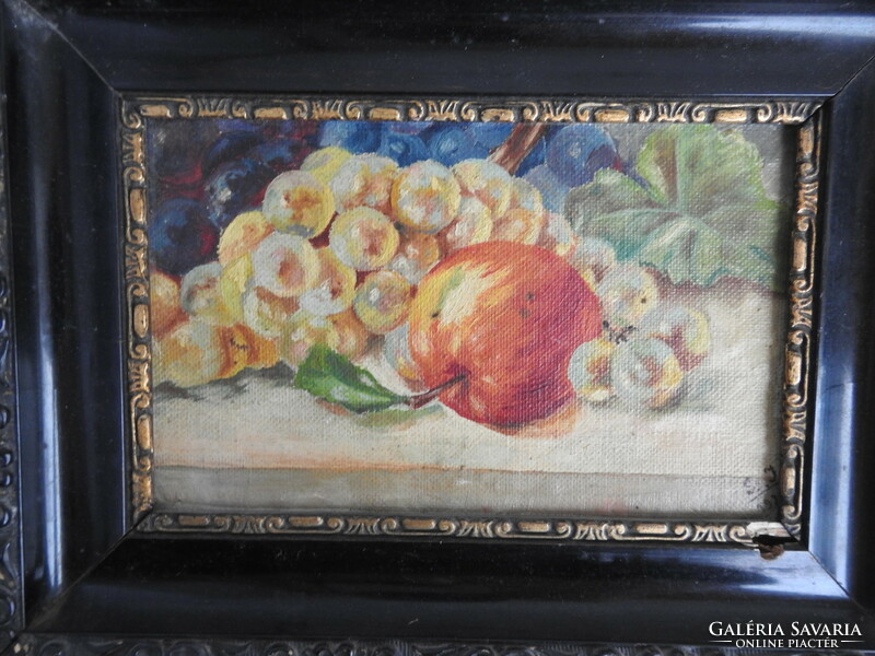 Asztail csendélet - gyümölcscsendélet - jelzett biedermeier olaj / vászon festmény