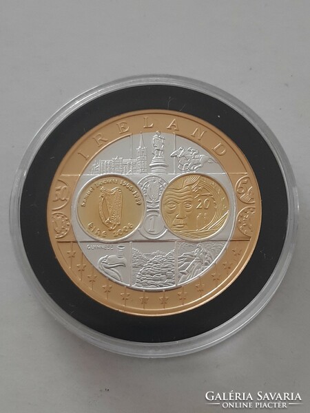 Commemorative coin collection piece, about the common currency of the eurozone countries! Ireland unc capsules