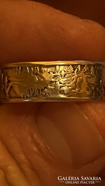Viribus Unitis!!” Egyesült erőkkel” Antik ezüst gyűrű!! gyűjtői ritkaság!! 1914-15