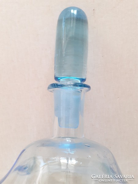 Retro old blue liqueur glass stopper drink decorative glass