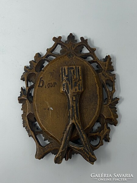 Wonderful miniature antique carved leafy wood standing photo frame, photo, frame, photo holder, photo frame cz