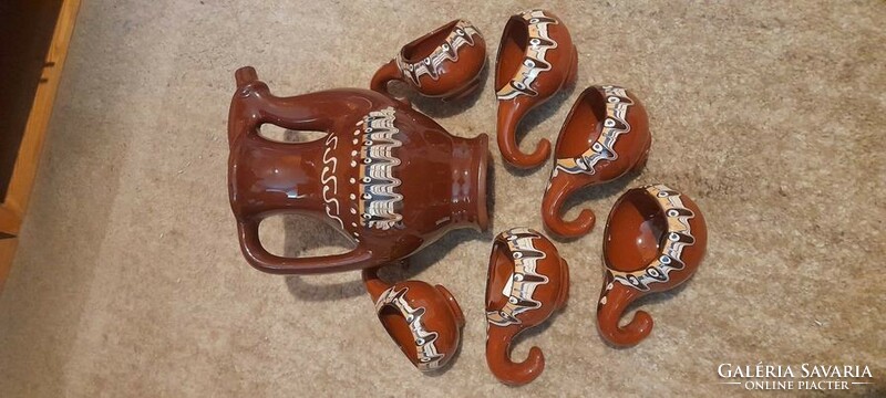 Old glazed ceramic drinking sets