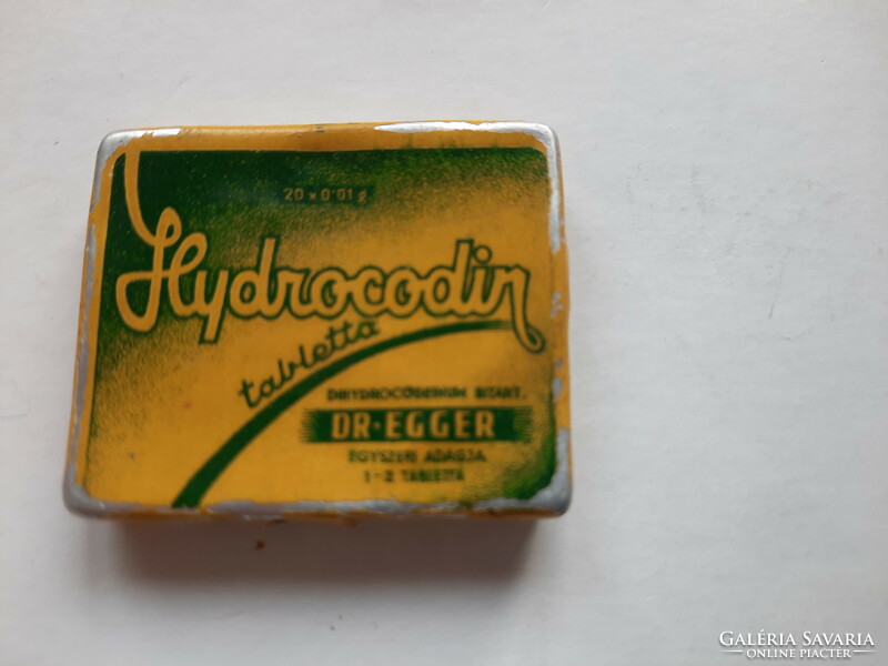 Hydrocodine tablet, dr. Egger metal box. Old medicine box, tin box,