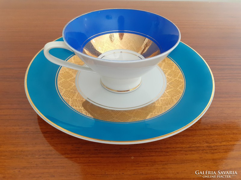 Retro kék porcelán régi kávés csésze