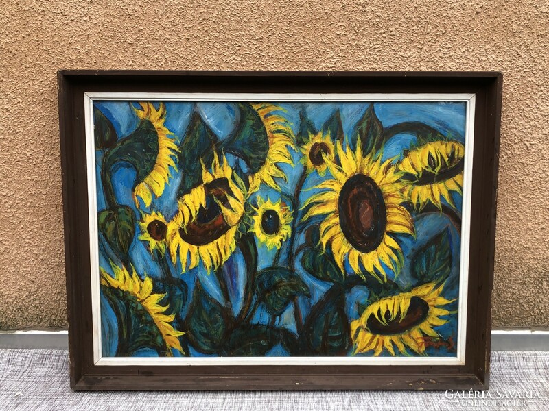 Sándor important (1920 - 1991) - sunflower still life