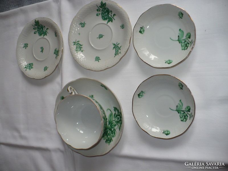 Herend tea cup + 4 small plates