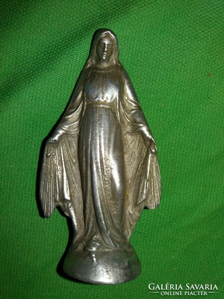 Antik fém házi kicsi oltár szobrocska Mária - Istennek Szentanyja  8 cm a képek szerint
