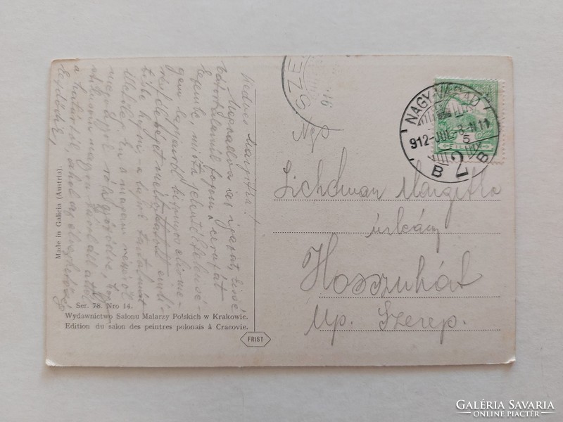 Régi képeslap 1912 művészeti levelezőlap tájkép