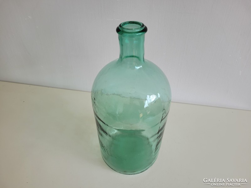 Old Large Size 6 Liter Turquoise Green Lens Glass Bottle Cone Bottom Balloon Bottle Decoration