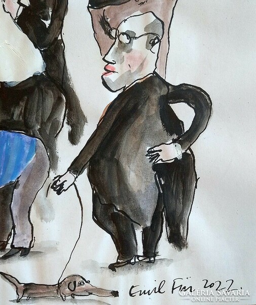 Für emil: I live in a time of change, but the diagnosis of various ailments is disturbing - watercolor