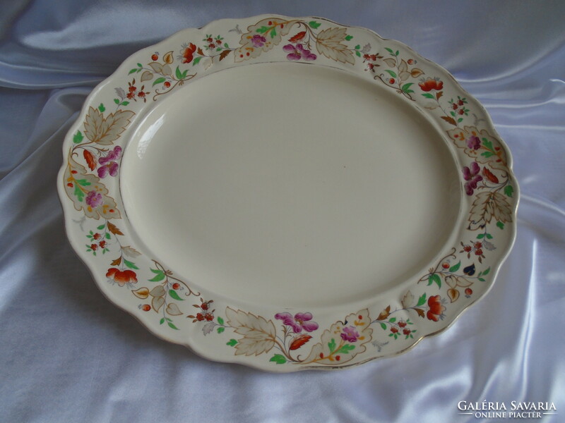 Hatalmas, antik, angol fajansz  tányér   40.5x34 cm.