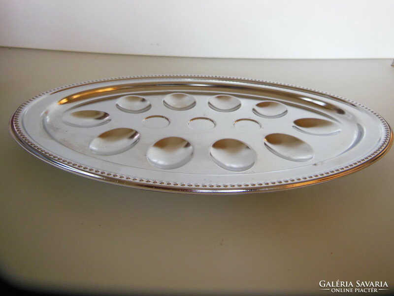 Tray - egg tray - 35 x 23 cm - steel - embossed - stainless steel