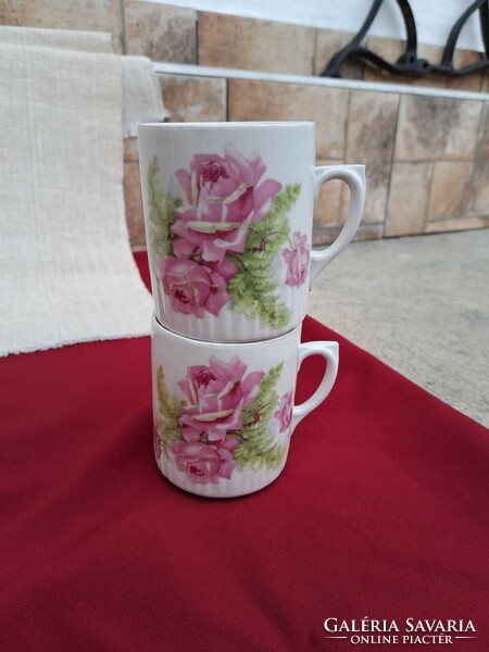 Rare Zsolnay porcelain skirted Zsolnay pink fern cup mug nostalgia heirloom grandmother