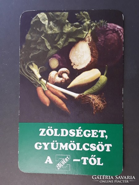 Old card calendar 1984 - vegetables and fruit with the inscription 
