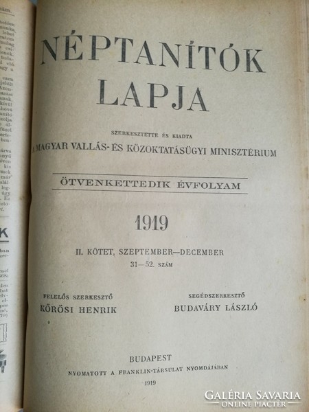 Néptanítók lapja 1919.  44 szám