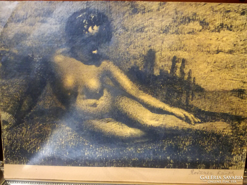 Károly Roszner: nude etching