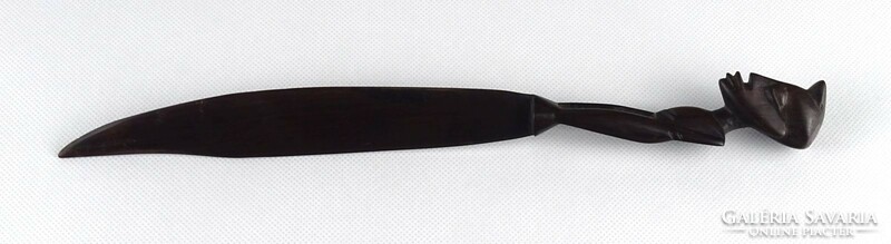 1I473 Faragott néger fejes férfi alakos levélnyitó kés 33.5 cm