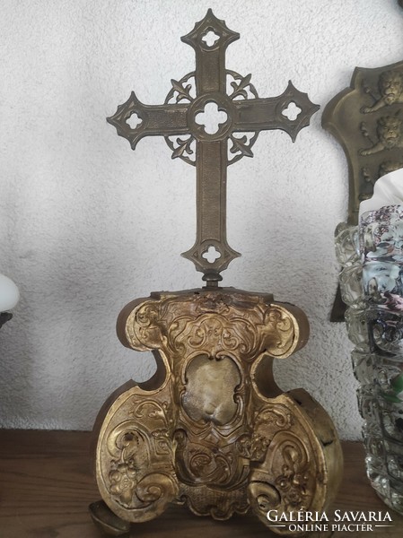 Cross home altar religious brass