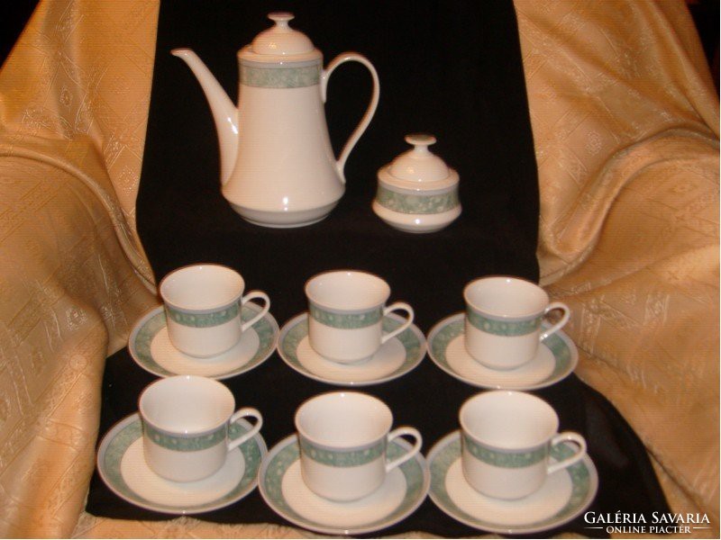 Tasteful set of antique 14 pieces of coffee / tea in a rare monarchy, marked bohemia