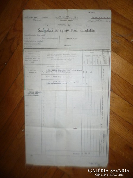 Military service report 1946