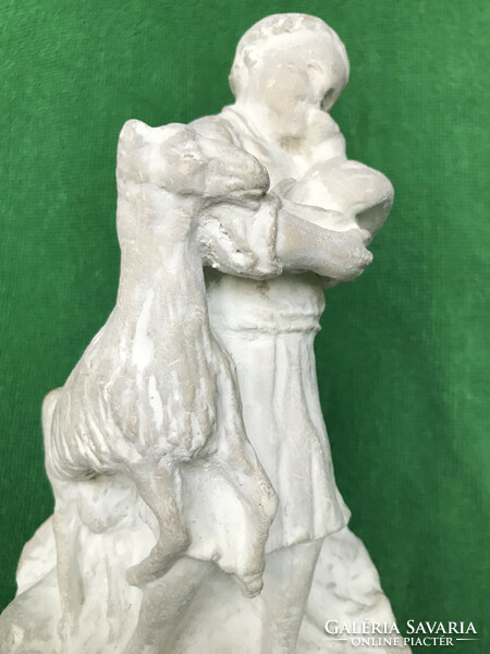 100 years old! Art object for Easter! Little girl with a lamb!