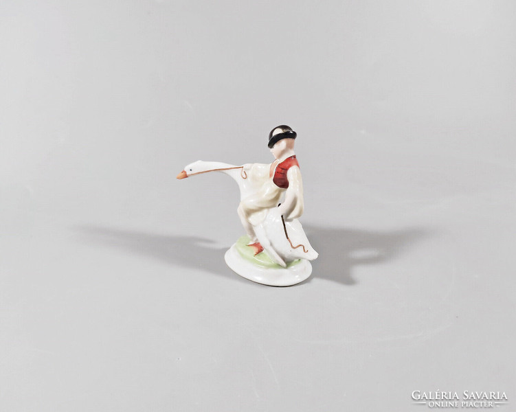 Herend, Matyi ludas, hand-painted miniature porcelain figure, perfect! (J020)