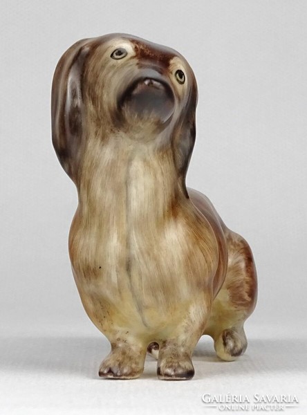 1M420 Régi kisméretű porcelán tacsi tacskó kutya 10.5 cm