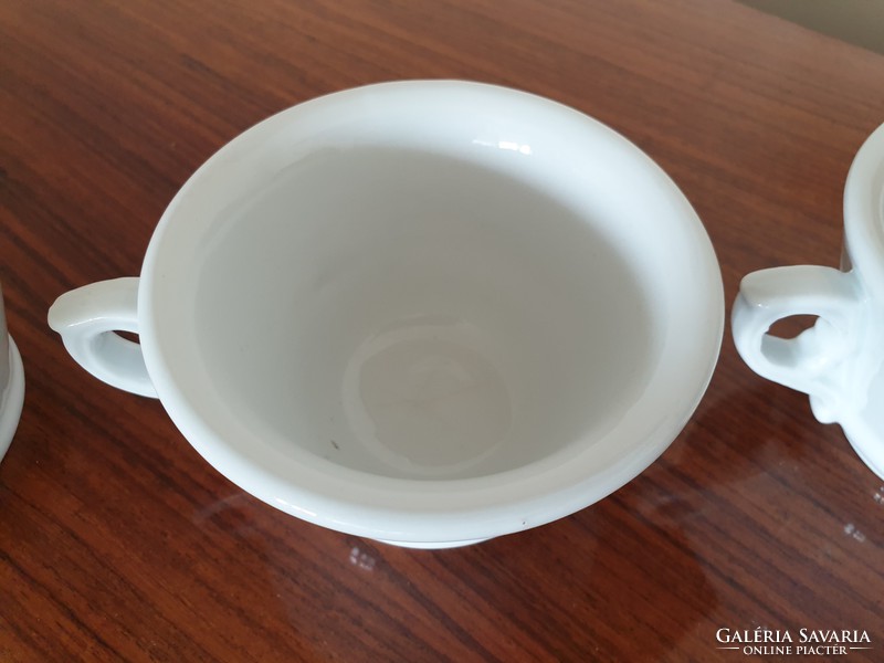 Antik 3 db porcelán csésze vastagfalú régi fehér bögre