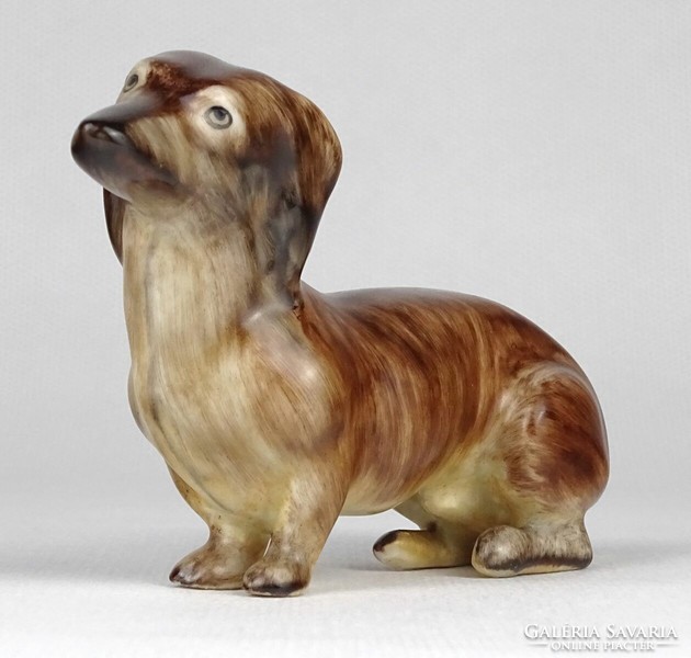 1M420 old small porcelain dachshund dachshund dog 10.5 Cm