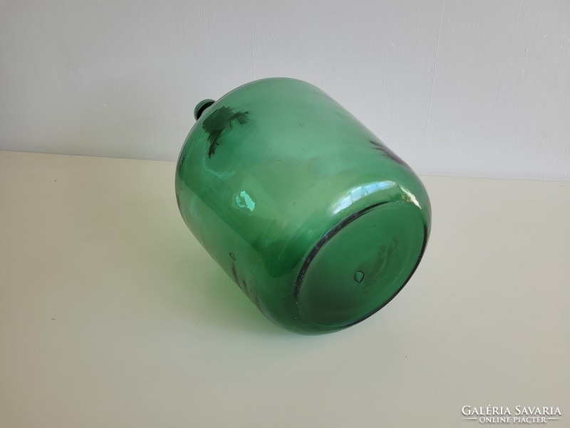 Régi nagy méretű 5 literes zöld borosüveg üveg üvegpalack ballon palack