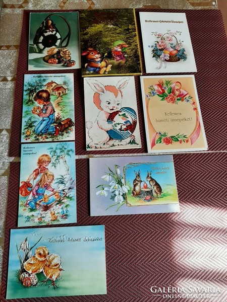 Easter postcards from the past, 9 pieces, worth it together!