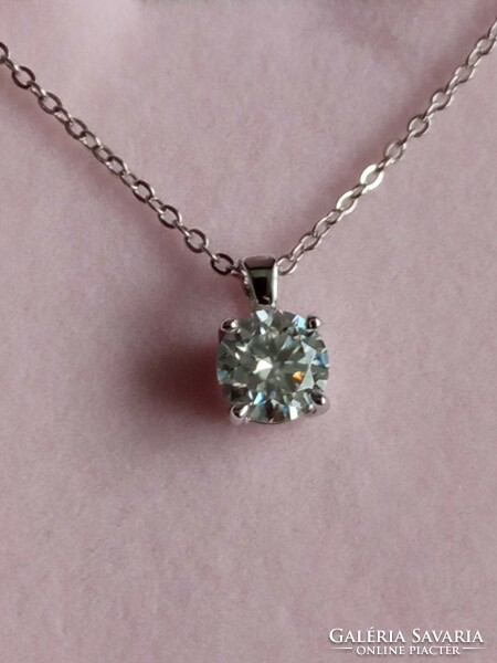 Moissanite diamond 1 ct 925 silver pendant
