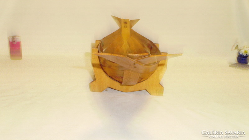 Retro asztali gyümölcs kínáló tál - csónak forma