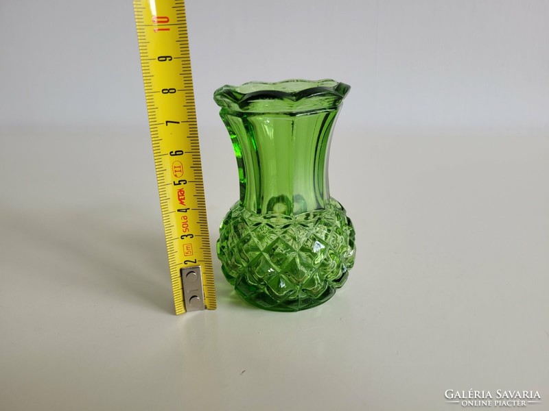 Old glass vase green small vase