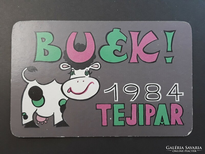 Old card calendar 1984 - buék dairy industry inscription - retro calendar