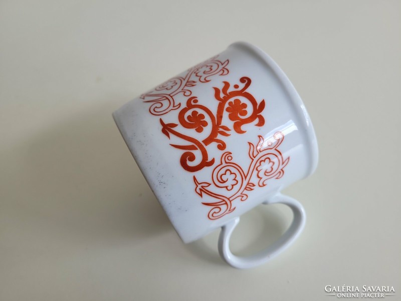 Old Zsolnay porcelain mug retro tea cup with floral pattern