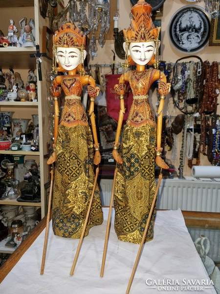 2 Indonesian wooden carved figures