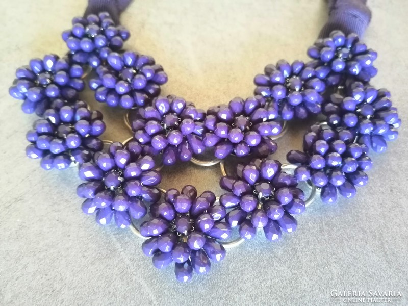 Purple floral ribbon necklaces, fashion jewelry