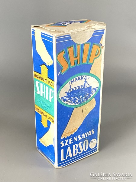 Old ship carbonated foot salt in its original packaging, 1930-40 paper box