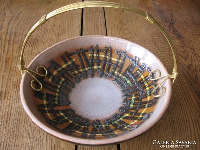 Rare retro bay ceramic fat lava bowl