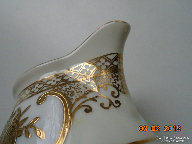 1920 Noritake Luxury Japanese Art Deco Gold Brocade Flower Basket Model Number 44318 New Cream Spout