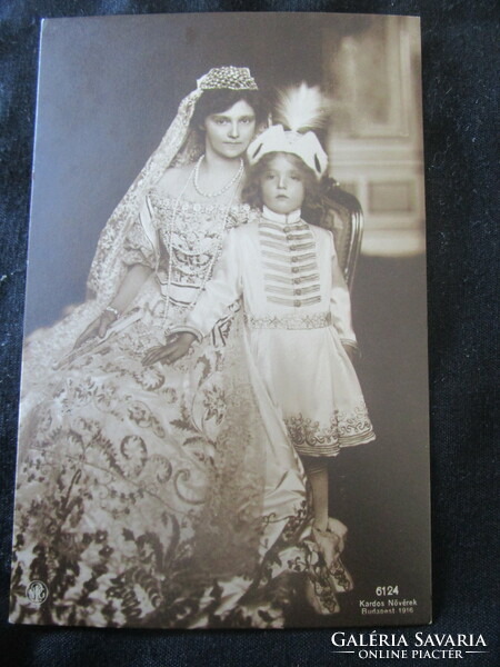 Last Hungarian king iv. Coronation of Károly 1916 Queen Zita + heir to the throne Otto contemporary photo photo sheet