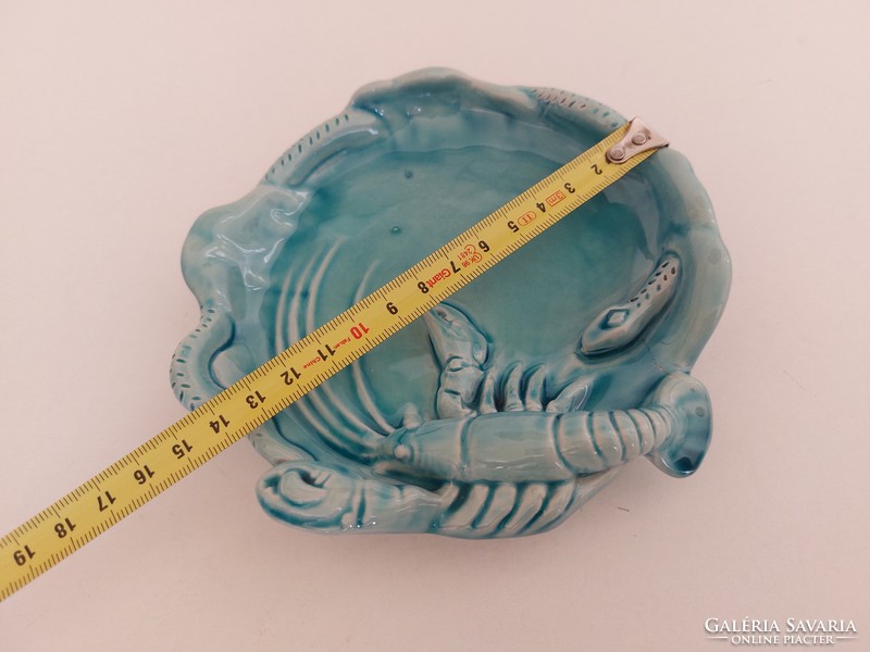 Old zsolnay blue glazed crab bowl decorated